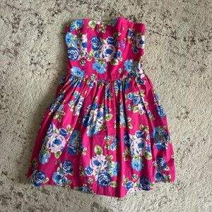 Strapless Floral Babydoll Dress